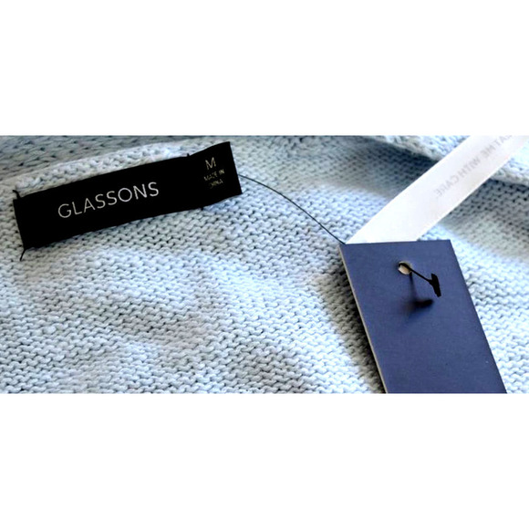 GLASSONS - 2 pc light blue knitted tank top & cardigan set women's size M - Picture 4 of 4
